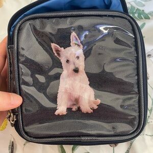 Vintage Y2K Dog Print Lunch/Cosmetics Bag
